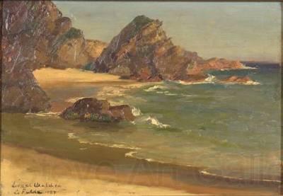Lionel Walden Rocky Shore Norge oil painting art